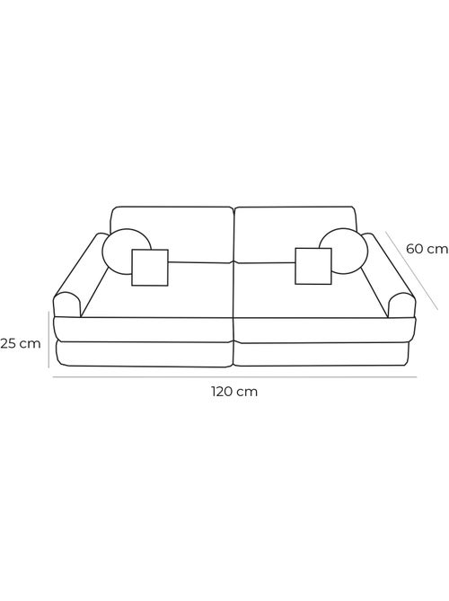 Canapé enfant modulable 120 cm velours écru 10 pcs - Kiabi