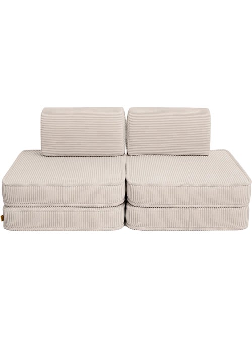 Canapé enfant modulable 120 cm velours écru 4 pcs - Kiabi Canapé enfant modulable 120 cm velours écru 4 pcs - Kiabi