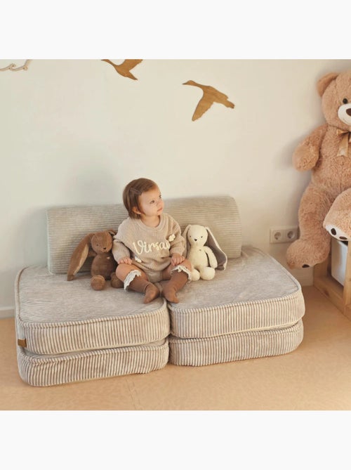 Canapé enfant modulable 120 cm velours écru 4 pcs - Kiabi Canapé enfant modulable 120 cm velours écru 4 pcs - Kiabi