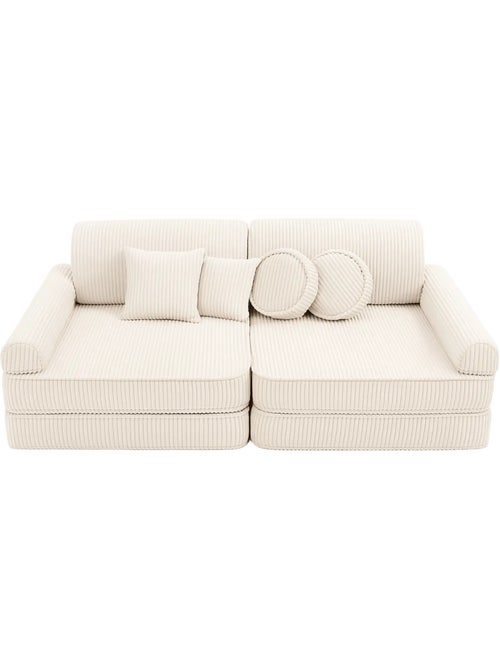 Canapé enfant modulable 160 cm velours écru 10 pcs - Kiabi