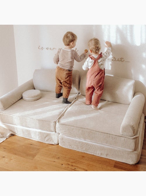 Canapé enfant modulable 160 cm velours écru 10 pcs - Kiabi