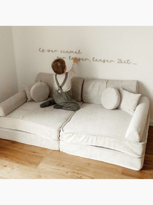 Canapé enfant modulable 160 cm velours écru 10 pcs - Kiabi