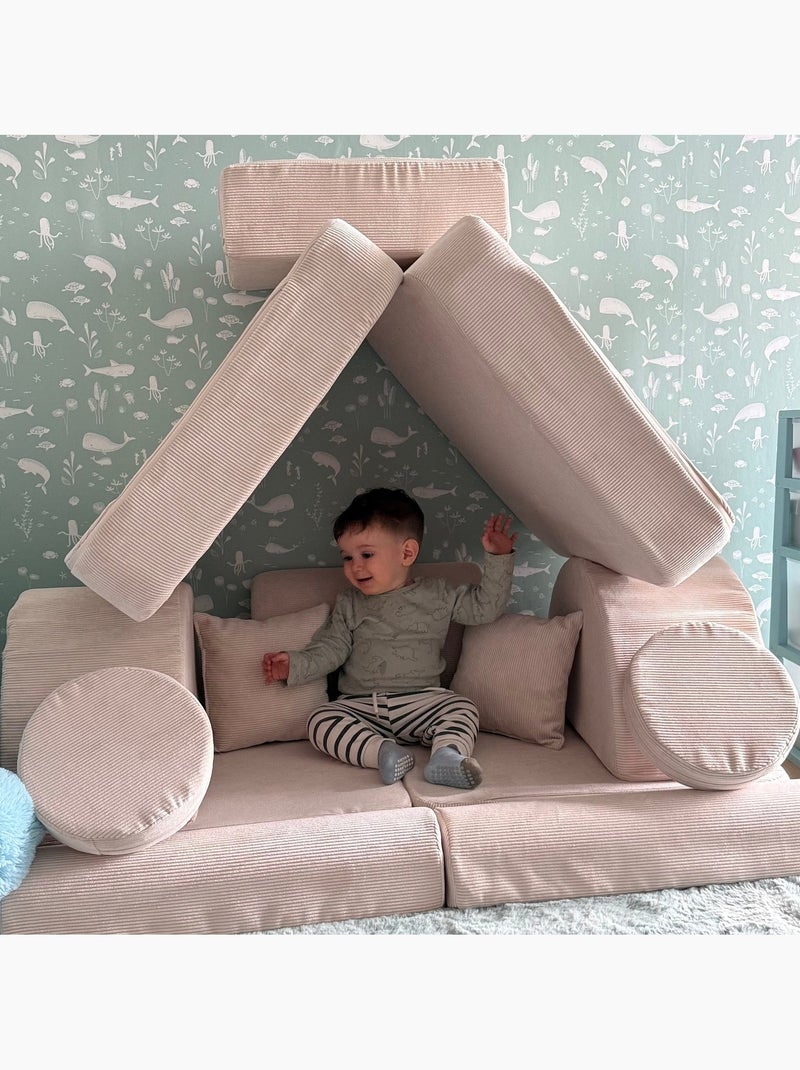 Canapé enfant modulable Meow Baby SLIMCORDE 12 pièces Taupe - Kiabi