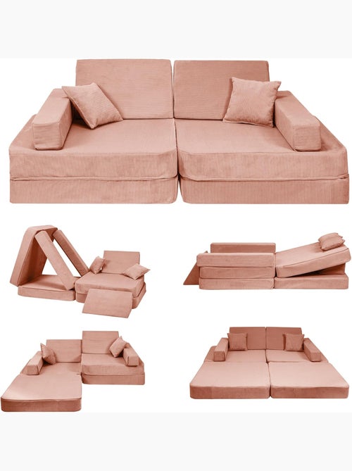 Canapé enfant pliable couchage velours côtelé - Kiabi