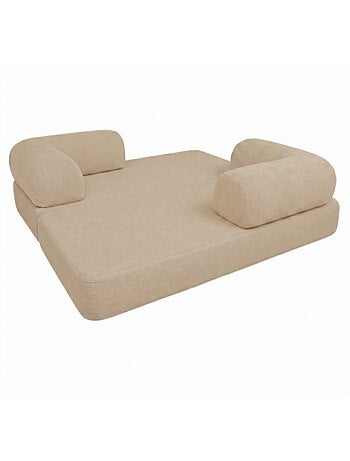 Canapé lit compressé modulable en velours côtelé 90x180 cm