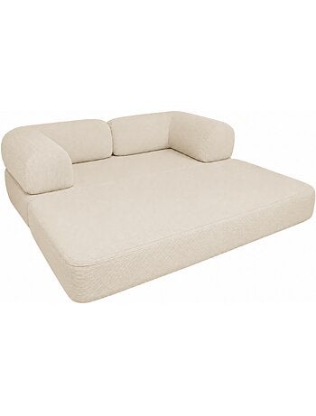 Canapé lit compressé modulable en velours côtelé 90x180 cm