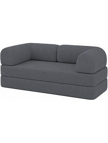 Canapé lit compressé modulable en velours côtelé 90x180 cm