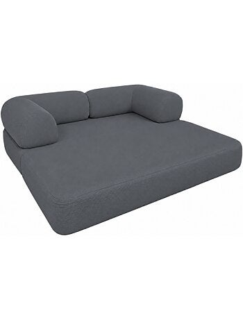 Canapé lit compressé modulable en velours côtelé 90x180 cm
