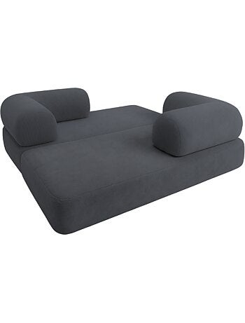 Canapé lit compressé modulable en velours côtelé 90x180 cm
