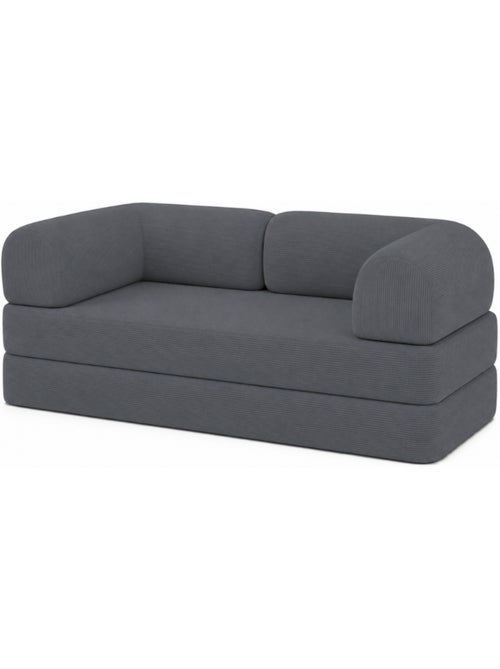 Canapé lit compressé modulable en velours côtelé 90x180 cm - Kiabi Canapé lit compressé modulable en velours côtelé 90x180 cm - Kiabi