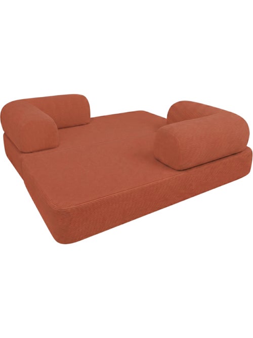 Canapé lit compressé modulable en velours côtelé 90x180 cm - Kiabi Canapé lit compressé modulable en velours côtelé 90x180 cm - Kiabi