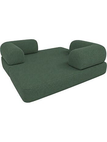 Canapé lit compressé modulable en velours côtelé 90x180 cm