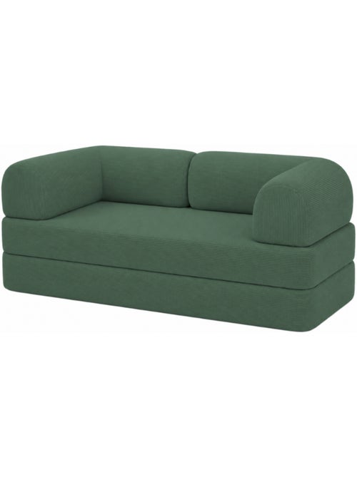 Canapé lit compressé modulable en velours côtelé 90x180 cm - Kiabi Canapé lit compressé modulable en velours côtelé 90x180 cm - Kiabi