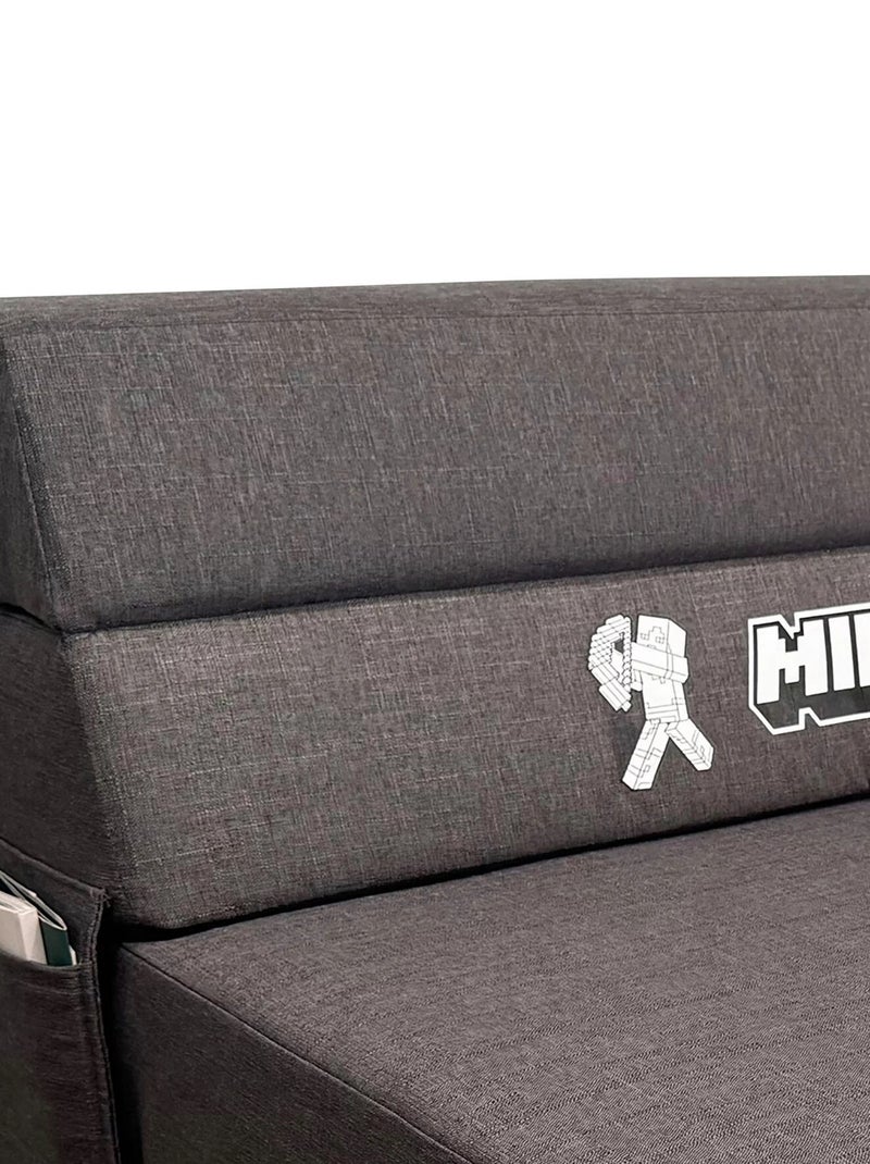 Canapé-lit dépliant pour enfants et invités 'Minecraft' ROBA Gris Gris Blanc - Kiabi