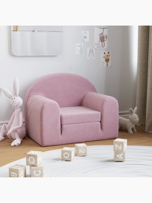 Canapé-lit enfant convertible en peluche clair à étoiles - vidaxl - Kiabi Canapé-lit enfant convertible en peluche clair à étoiles - vidaxl - Kiabi