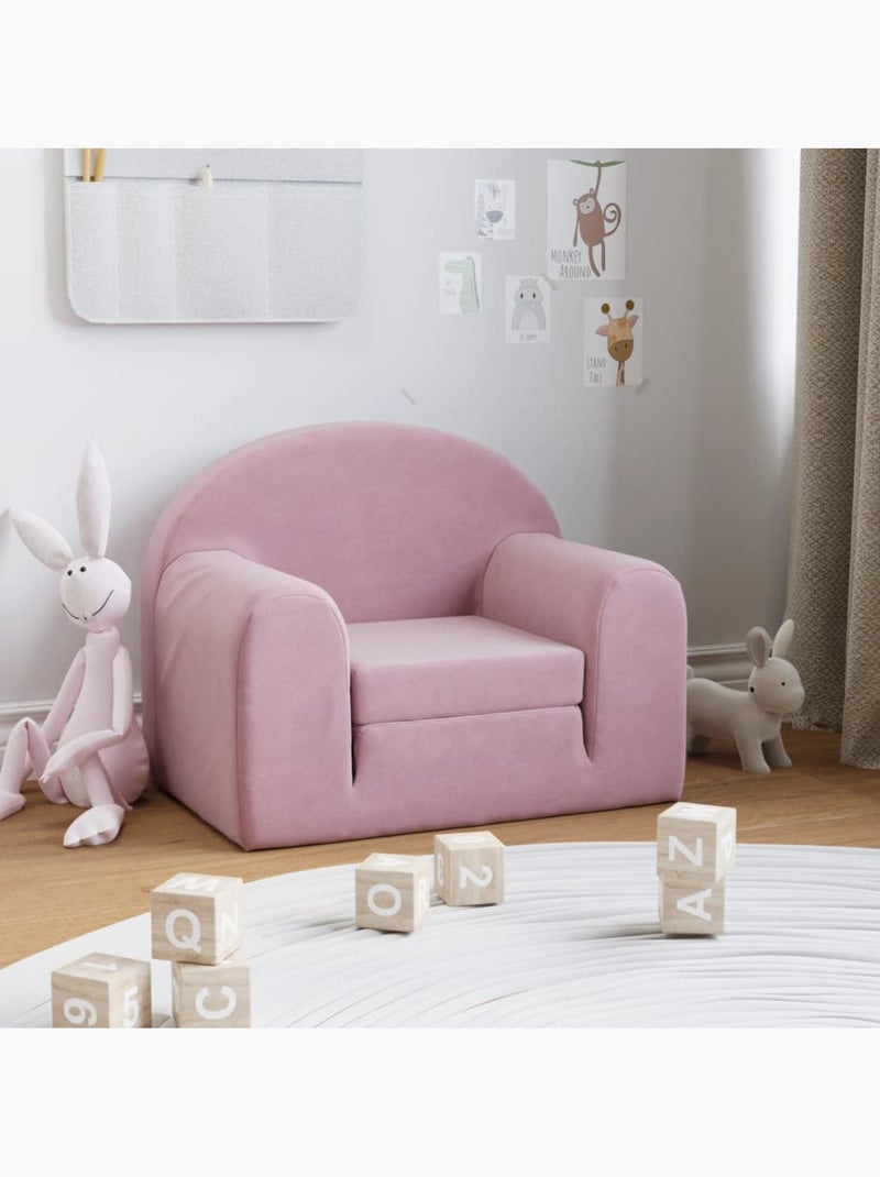 Canapé-lit enfant convertible en peluche clair à étoiles - vidaxl Rose - Kiabi