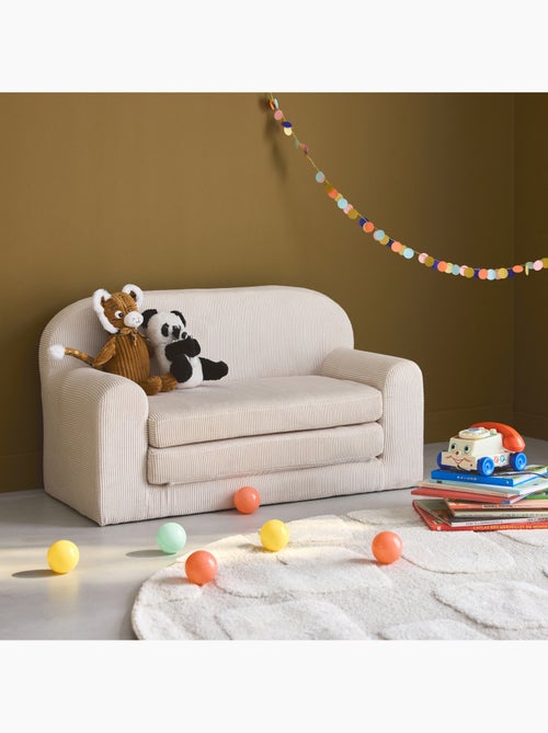 Canapé lit enfant velours côtelé dépliable Cleo - Kiabi Canapé lit enfant velours côtelé dépliable Cleo - Kiabi
