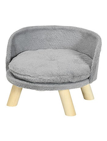Canapé lit panier pour chien scandinave peluche gris
