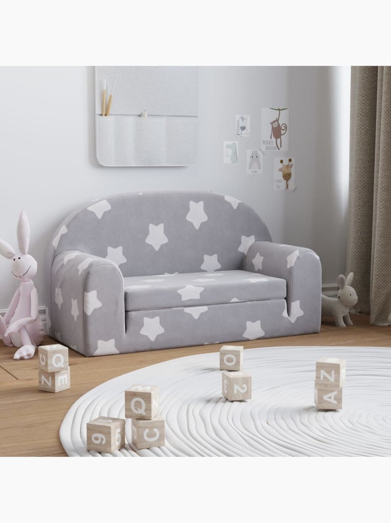Canapé-lit pour enfants en polyester clair à housse amovible - vidaxl Gris perle - Kiabi