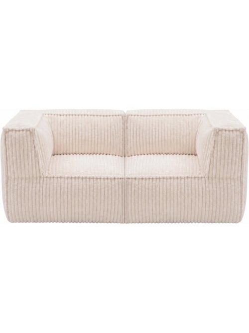 Canapé modulable 2 places déhoussable en velours côtelé 90x180 cm - Kiabi Canapé modulable 2 places déhoussable en velours côtelé 90x180 cm - Kiabi