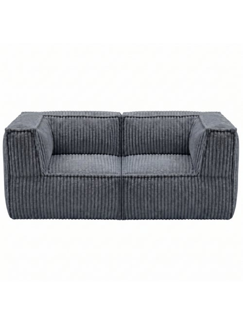 Canapé modulable 2 places déhoussable en velours côtelé 90x180 cm - Kiabi Canapé modulable 2 places déhoussable en velours côtelé 90x180 cm - Kiabi
