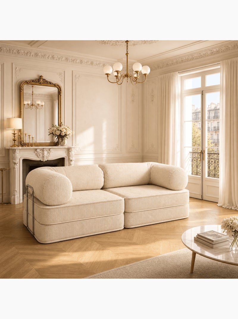 Canapé modulable 2 places Meow Baby SURB Duo 100 Rose - Kiabi