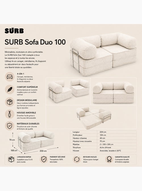 Canapé modulable 2 places Meow Baby SURB Duo 100 - Kiabi