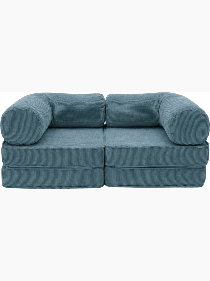Canapé modulable 2 places Meow Baby SURB Duo 100 Turquoise - Kiabi