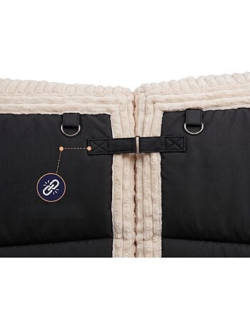 Canapé modulable 3 places déhoussable + méridienne velours côtelé 90x262 cm