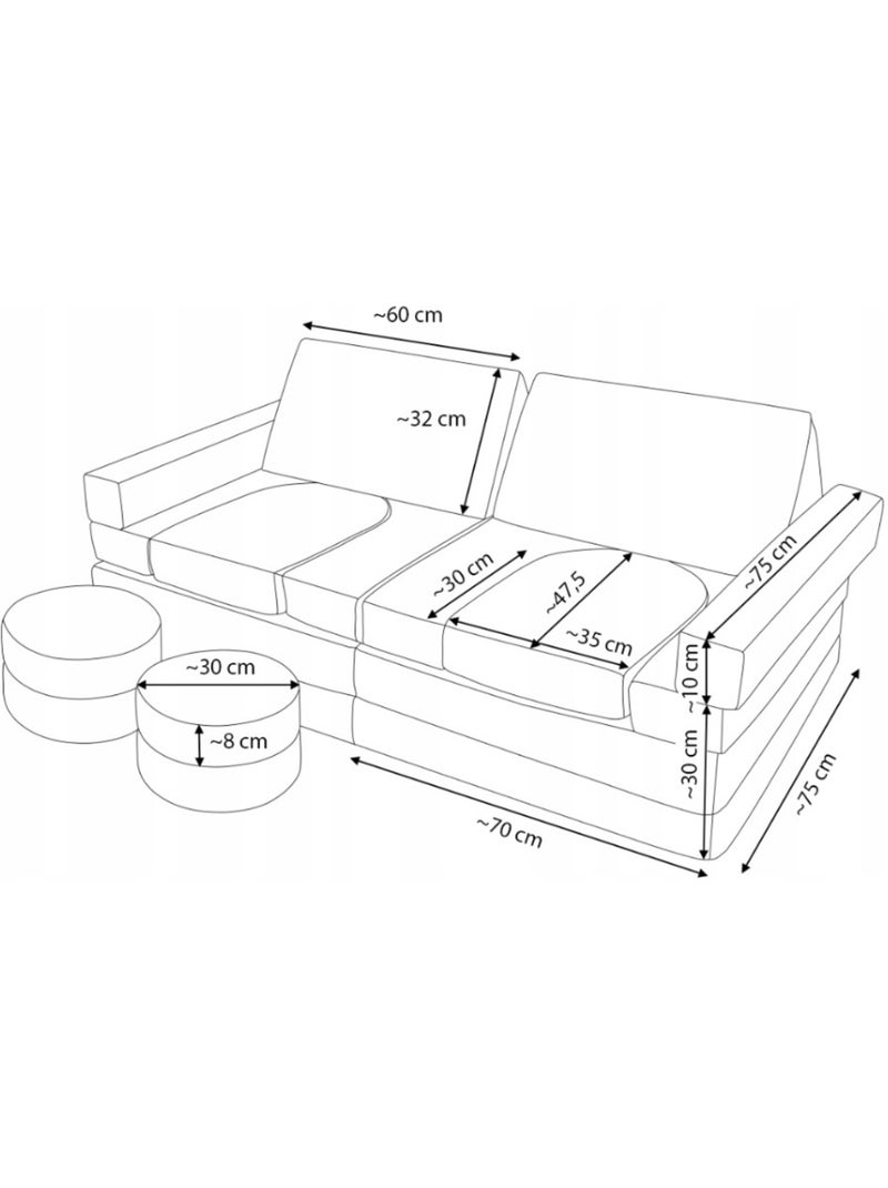 Canapé modulable enfants marine Bleu - Kiabi