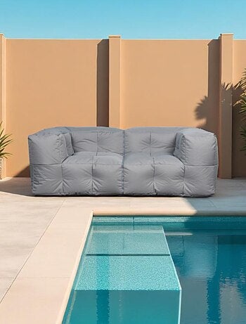 Canapé modulable extérieur imperméable 90 x 180 cm gris clair