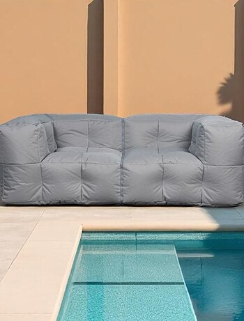 Canapé modulable extérieur imperméable 90 x 180 cm gris clair