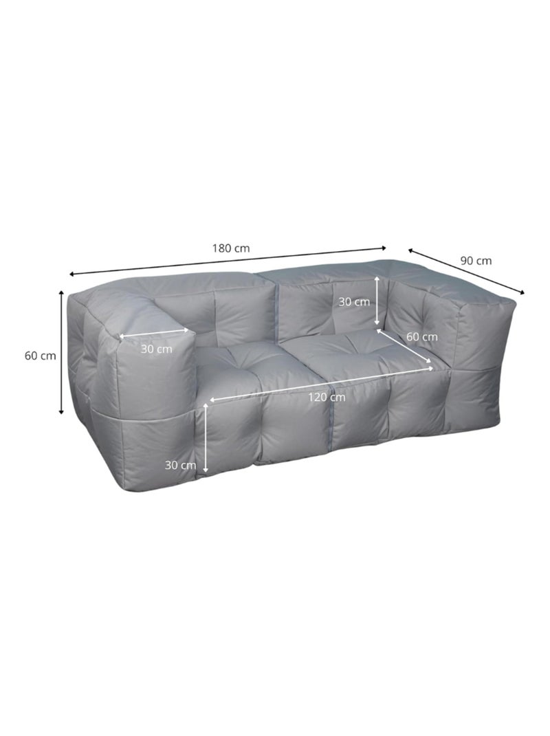 Canapé modulable extérieur imperméable 90 x 180 cm gris clair Gris clair - Kiabi