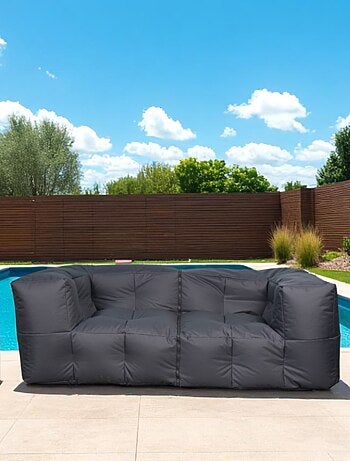 Canapé modulable extérieur imperméable 90 x 180 cm gris clair