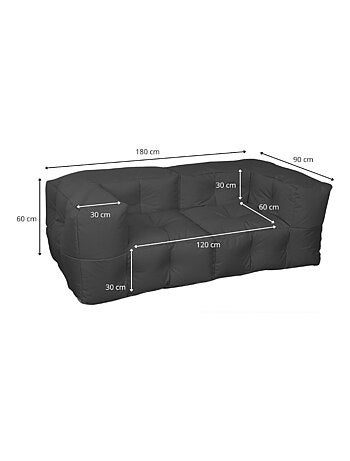 Canapé modulable extérieur imperméable 90 x 180 cm gris clair