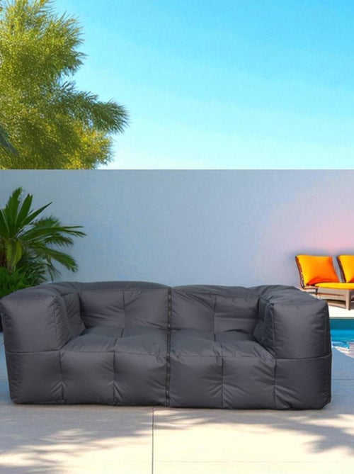 Canapé modulable extérieur imperméable 90 x 180 cm gris foncé - Kiabi