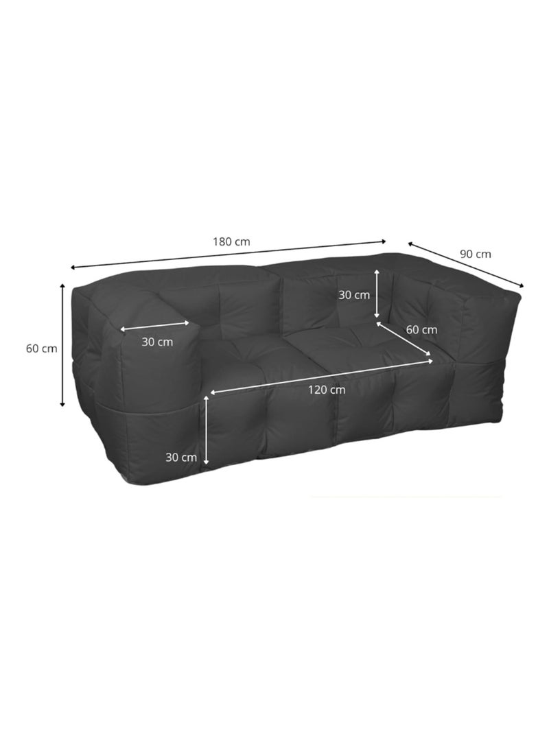Canapé modulable extérieur imperméable 90 x 180 cm gris foncé Gris foncé - Kiabi