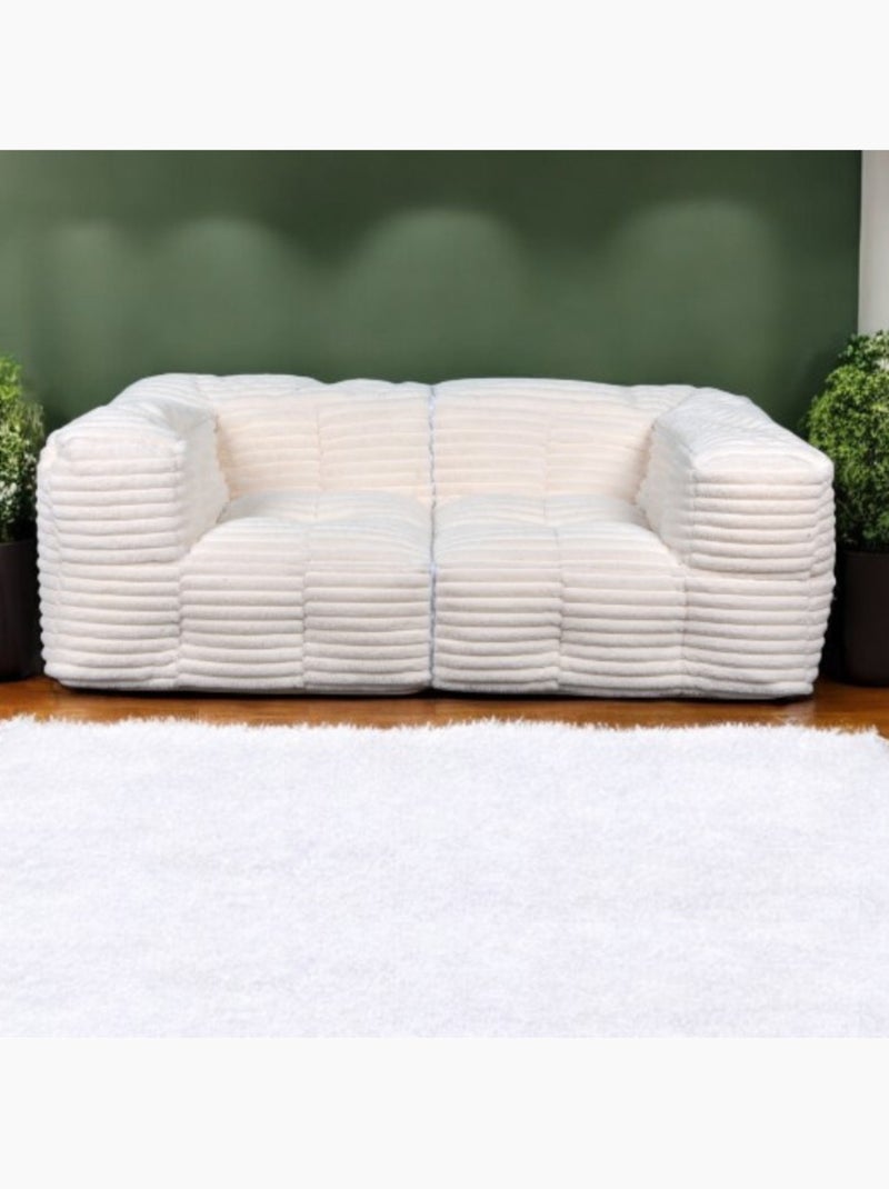 Canapé Modulable Fourrure côtelé Blanc - Kiabi
