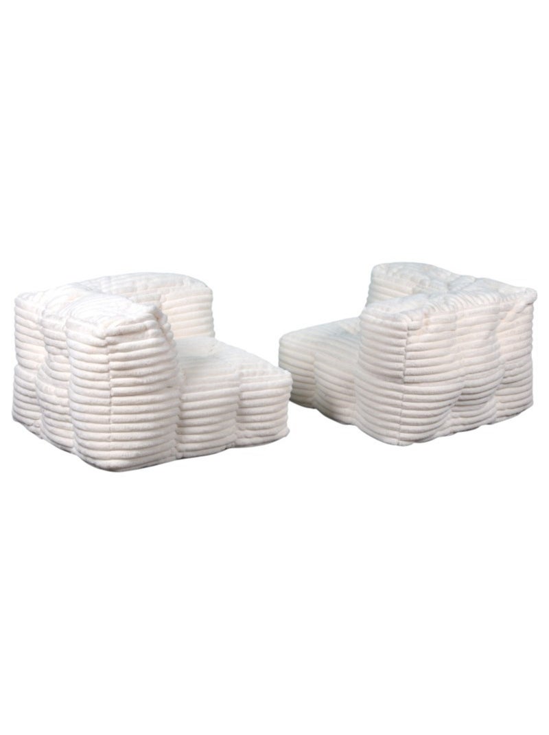 Canapé Modulable Fourrure côtelé Blanc - Kiabi