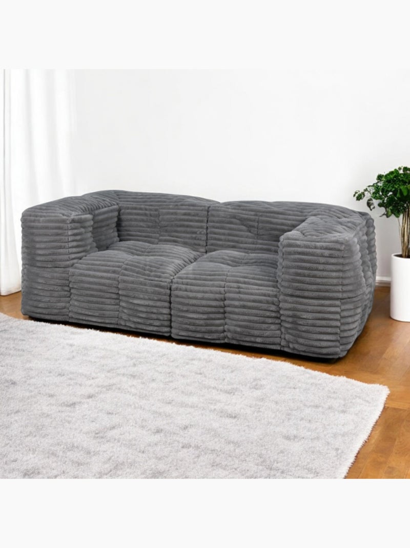 Canapé Modulable Fourrure côtelé Gris foncé - Kiabi