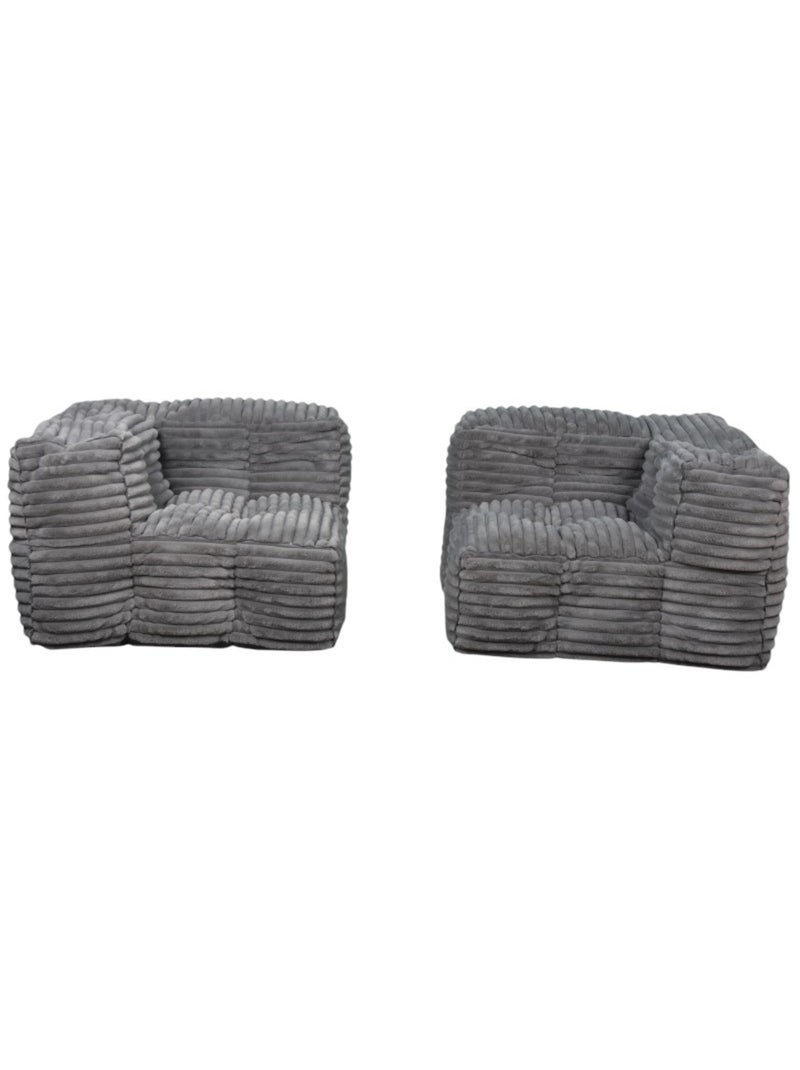 Canapé Modulable Fourrure côtelé Gris foncé - Kiabi