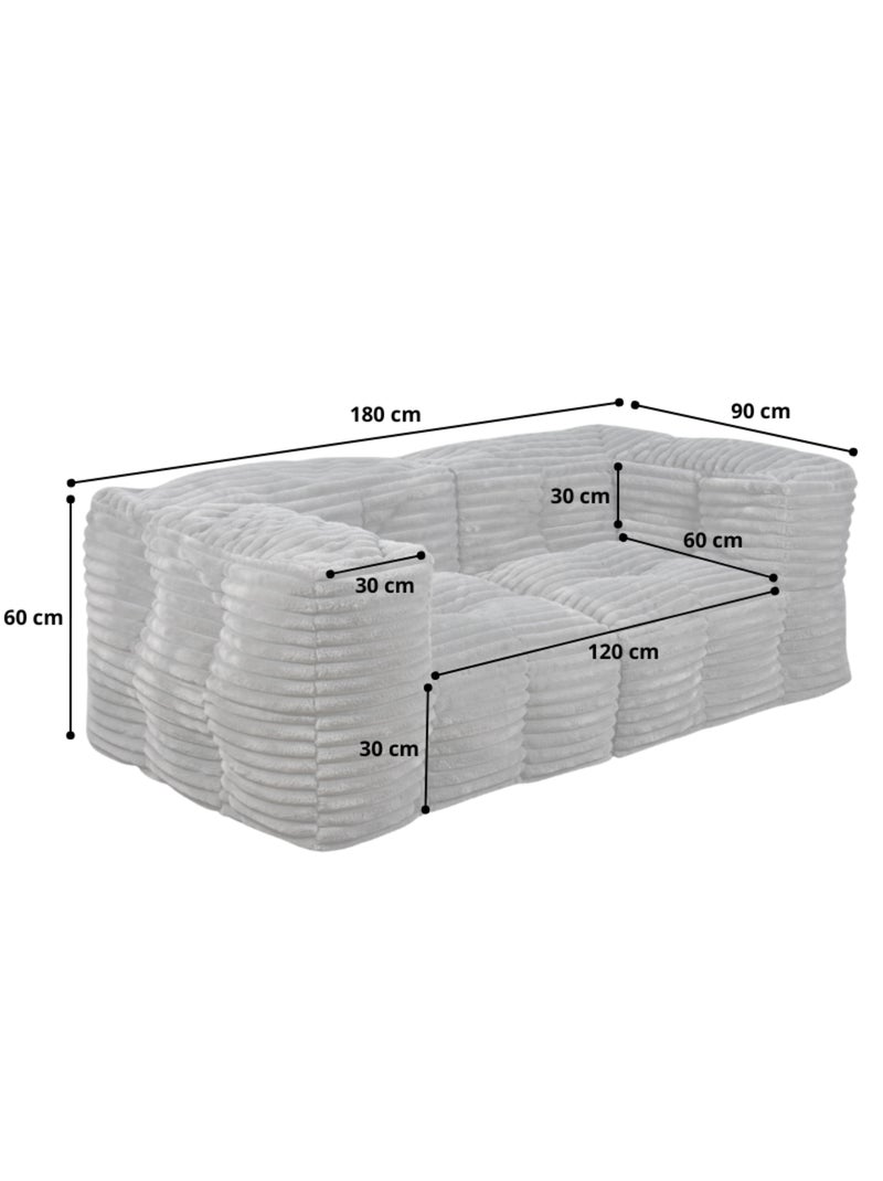 Canapé Modulable Fourrure côtelé Gris foncé - Kiabi