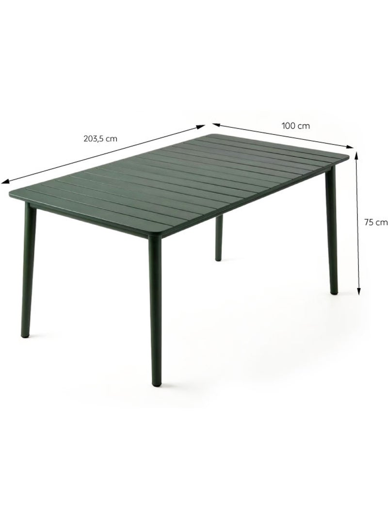 CANBERRA Ensemble table de jardin 200 cm et 8 fauteuils kaki effet rotin Kaki - Kiabi