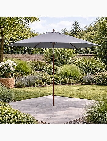 Cancun Parasol ecru droit rond 3 x 3 m