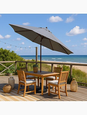 Cancun Parasol ecru droit rond 3 x 3 m