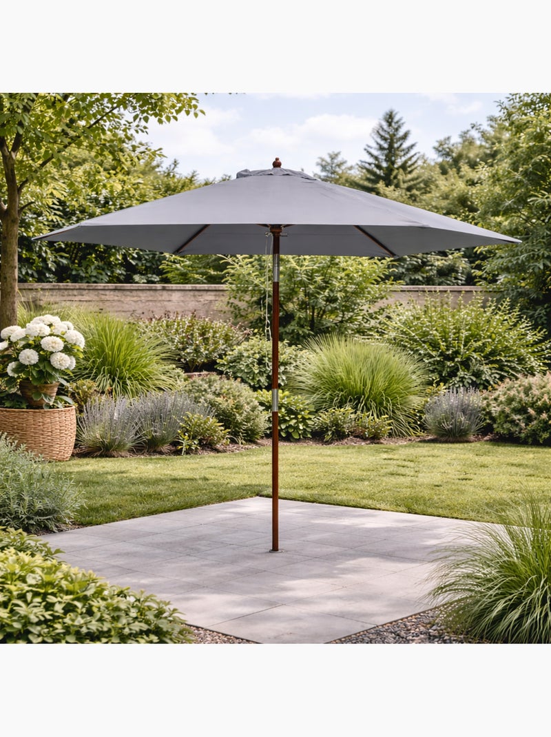 Cancun Parasol  ecru droit rond 3 x 3 m Ecru - Kiabi