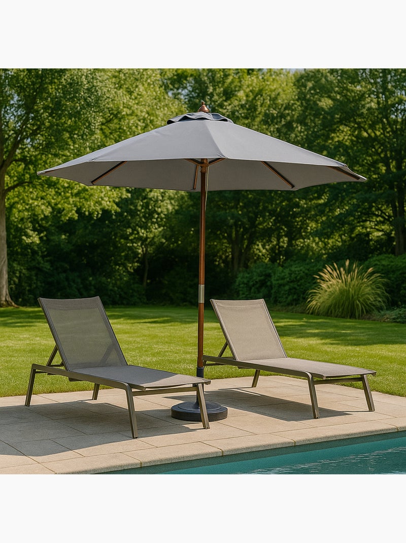 Cancun Parasol  ecru droit rond 3 x 3 m Ecru - Kiabi