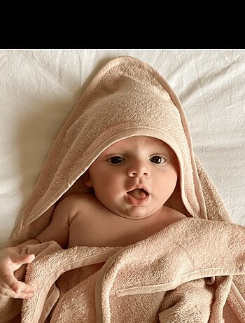 Candide - Cape de bain tablier XXL Parent/Bébé en viscose - 100x100 cm - Vert d'eau