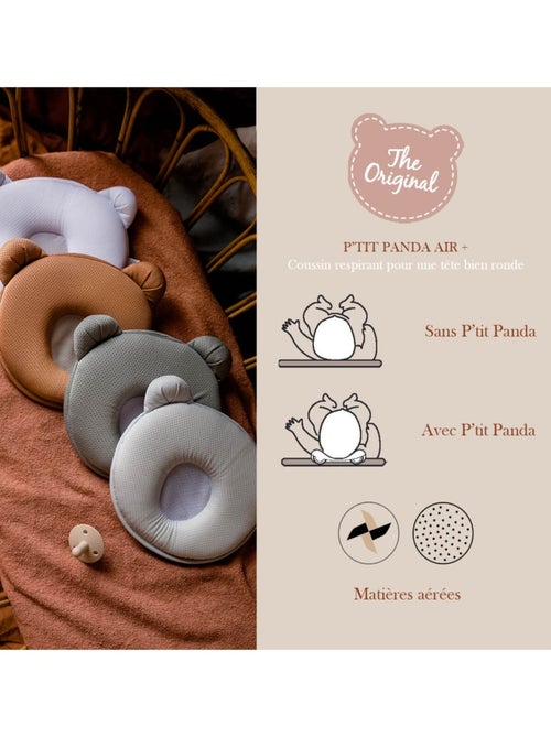 Candide - Coussin cale tête bébé P'tit Panda Air+ Marsala - Kiabi