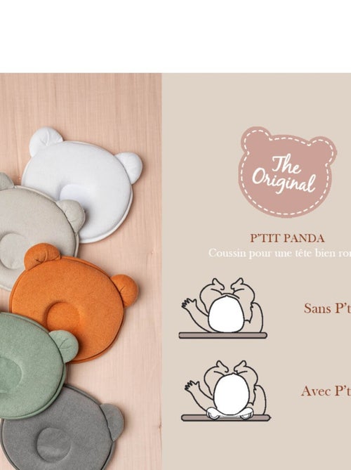 Candide - Coussin cale tête bébé P'tit Panda Marsala - Kiabi